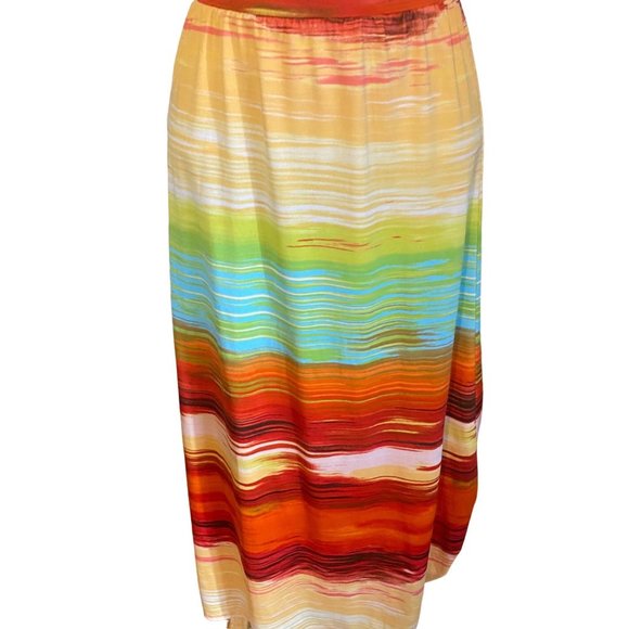 Cato Dresses & Skirts - Cato rainbow red green yellow orange skirt size M